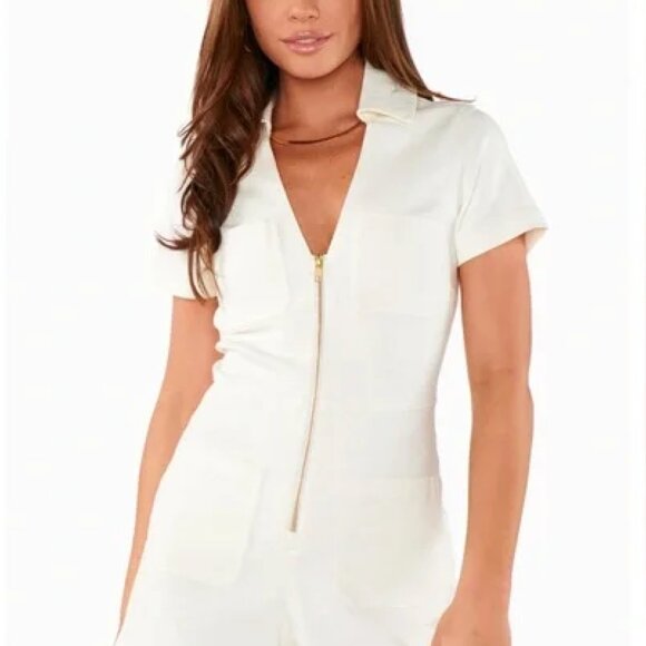 Show Me Your MuMu - Ranch Romper in Pearly White - Picture 4 of 4